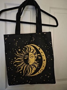 Black and Gold Celestial Tote Bag